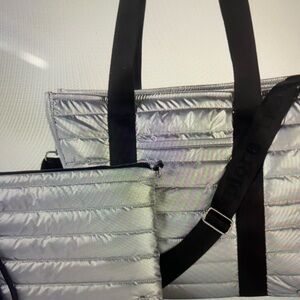 Samantha Brown Crossbody/Tote Travel Set in Silver